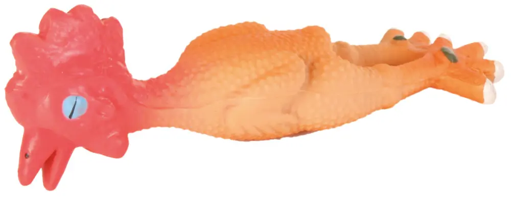 Latex hundeleke - høne med lyd 15 cm
