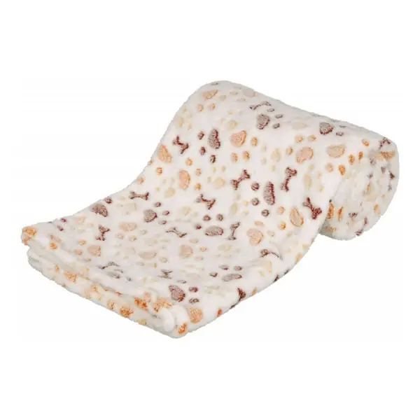Hundeteppe: Beige plysjteppe til hund og katt, 3 str