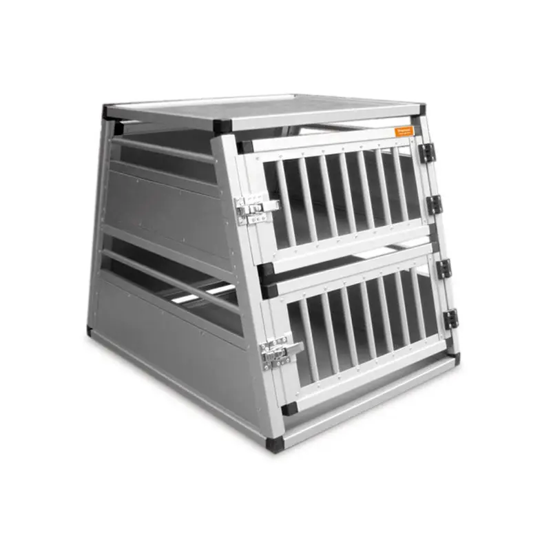 S/M Toetasjes aluminium hundebur til bil, 2 x 12-15kg