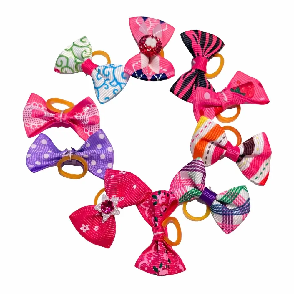 10pk enkle toppsløyfer med strikk - jentete design