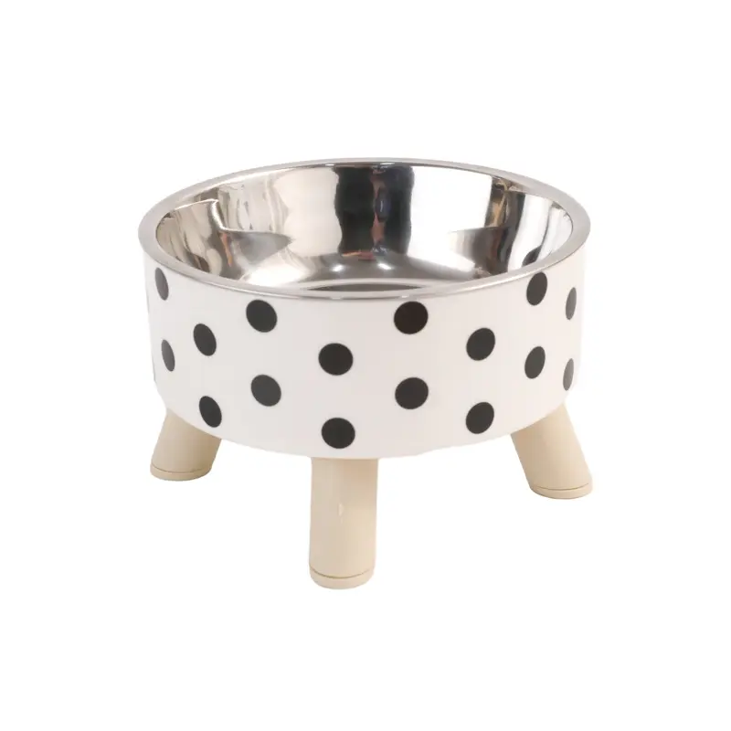 Minimalistisk polkadot hundeskål med bein