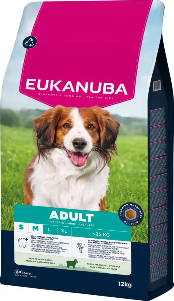 Eukanuba Adult Small/Medium Breed Lam & Ris 12kg