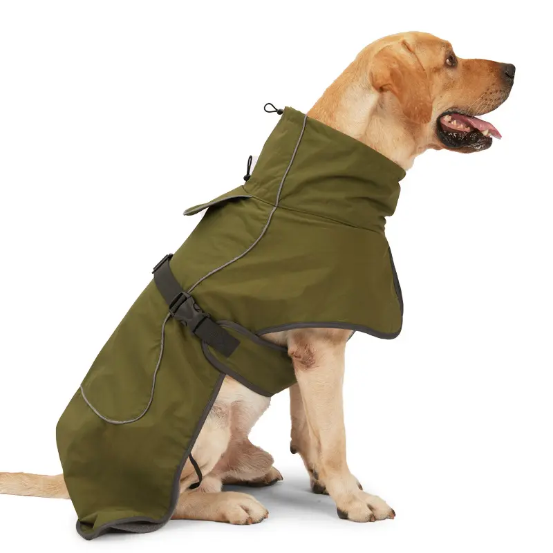 Mørkegrønt vannavvisende hundedekken med fleece