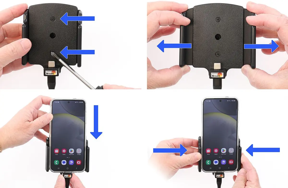 Brodit aktiv holder med USB-C-lading