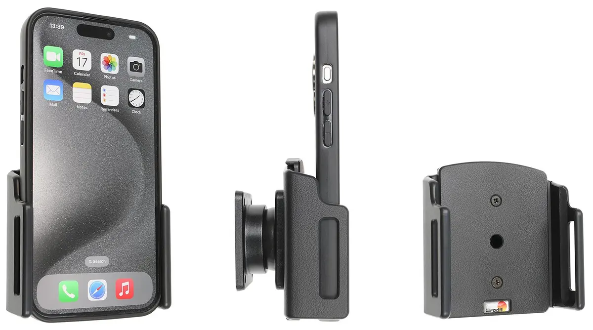 Brodit Passiv holder med vippefunksjon 711376 (iPhone 17/17 Pro/16e/16/16 Pro/15/15 Pro)
