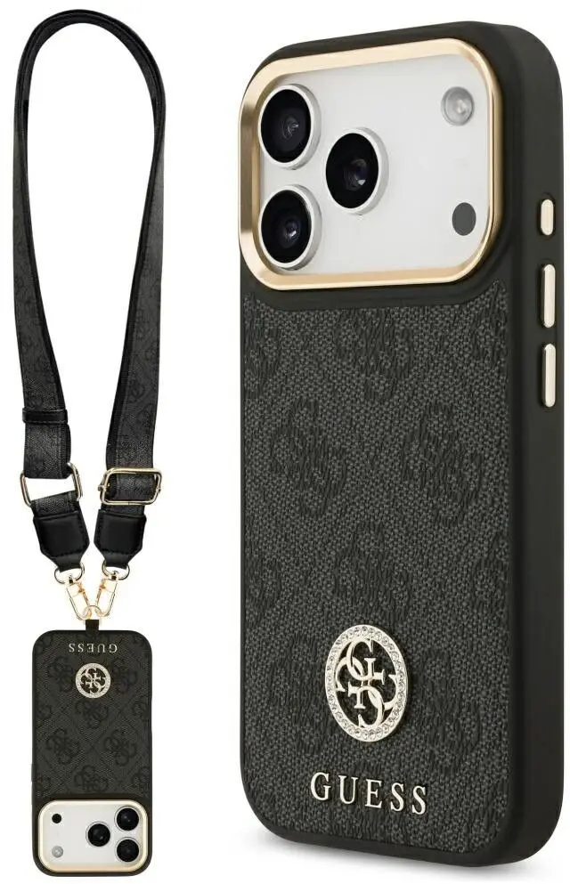 Guess 4G Strass-logodeksel med stropp (iPhone 17 Pro)