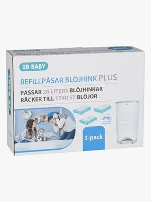 2B Baby Refillposer PLUS til Bleiebøtte 26 Liter 3-pakk