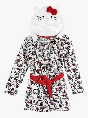 Hello Kitty Morgenkåpe, Hvit/Rød