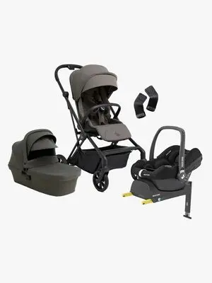 Beemoo Pro Twist Duovogn inkl. Maxi-Cosi CabrioFix Babybilstol & Base, Mocha Grey/Black