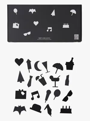 Design Letters Partyikoner for Oppslagstavle 20 pcs, Svart