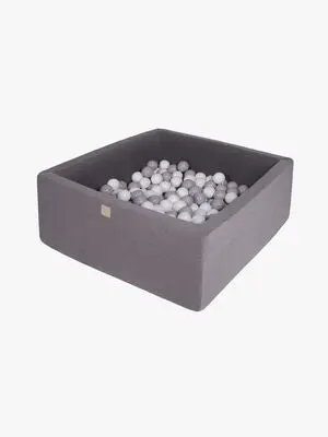 Meowbaby Kvadrat Ballbasseng Bomull 40x90, Mørkegrå
