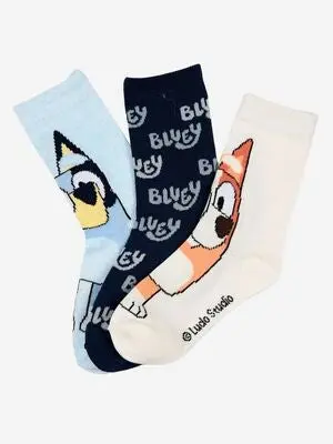 Bluey Sokker 3-Pakk, Flerfarget