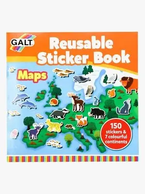 Galt Klistremerkebok Gjenbrukbar Kart