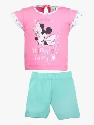 Disney Minnni Mus T-shirt og Bukse, Rosa/Turkis