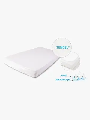 BabyMatex Tencel Vanntett Stretchlaken til Barneseng 70 x 140 cm, Hvit