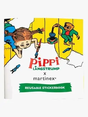 Pippi Langstrømpe Klistremerkebok Gjenbrukbar Kart