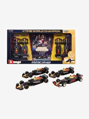 Bburago F1 Red Bull Racing Max Verstappen World Champion Bilsett 1:43 4-Pakk