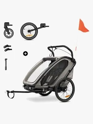 Hauck Bike N Walk Sykkelvogn, Light Grey