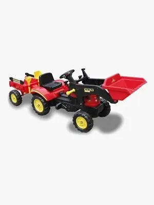 Alex's Garage Trampetraktor Med Skuff, Rød