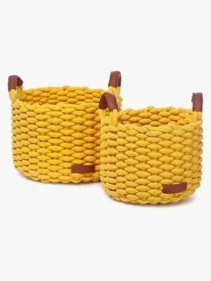 KidsDepot Korbo Oppbevaringskurv Medium 2-pack, Gul