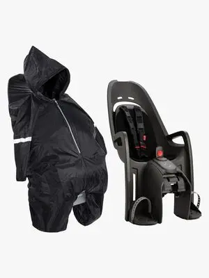 Hamax ZENITH Sykkelsete med Adapter Inkl. Regntrekk, Grey/Black