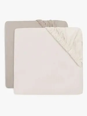 Jollein Stretchlakner 2-Pakk 40x80, Oatmeal/Sand