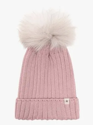 HUTTEliHUT Lue Merinoull Med Pompoms Alpakka, Woodrose
