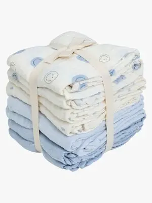 Pippi Musselinteppe 8-Pakk, Celestial Blue