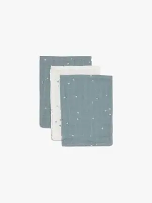 Jollein Vaskekluter Twinkling Musselin 3-Pack, Sea Green
