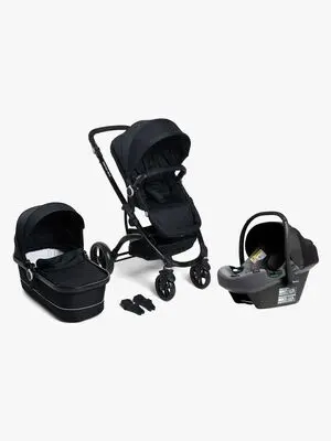 Beemoo Move Duo Duovogn Inkl. Beemoo Route i-Size Babybilstol, Black/Mineral Grey