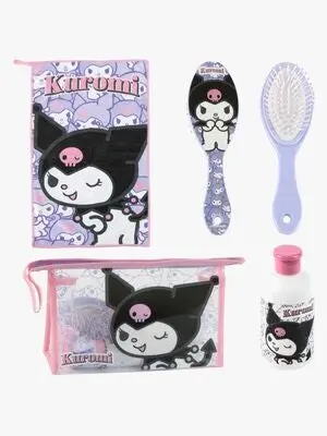 Hello Kitty Kuromi Toalettmappe med Håndkle Hårbørste & Flaske