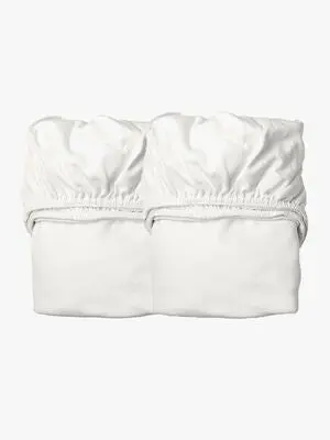 Leander Stretchlaken 2-pack 60x115, Snow