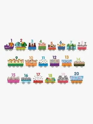 Barbo Toys 123 Puslespill Tog med Dyr 20 Brikker