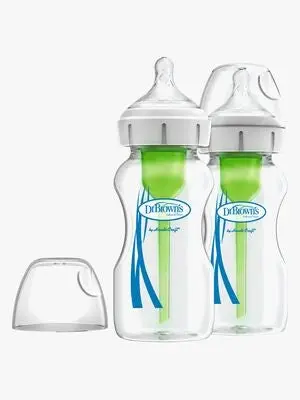 Dr. Brown's Option+ Bred Hals Glasssflaske 270 ml 2-pack