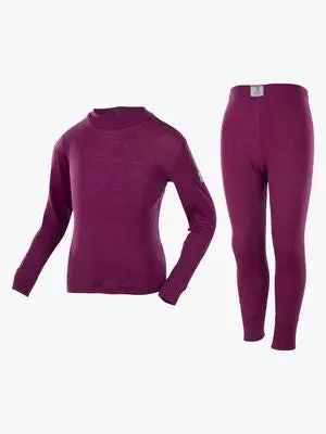 Janus Termoundertøysett Merinoull, Dark purple