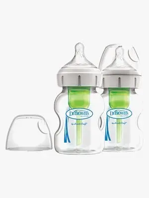 Dr. Brown's Option+ Bred Hals Glasssflaske 150 ml 2-pack