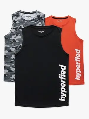 Hyperfied Bounce Tank Top 3-pack, Black/Camo Black/Koi