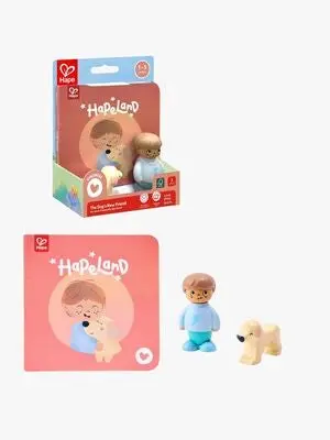 Hape Eventyrbok med Lekesett The Dog's New Friend