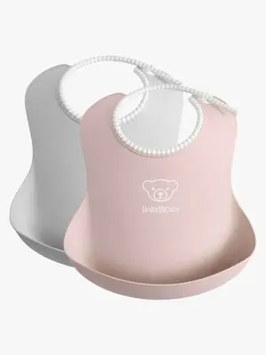 BabyBjörn Smekke 2-pack, Grå/Lyserosa