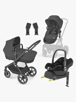 Cybex EOS Lux Duovogn inkl. Maxi-Cosi CabrioFix & Base, Black/Moon Black