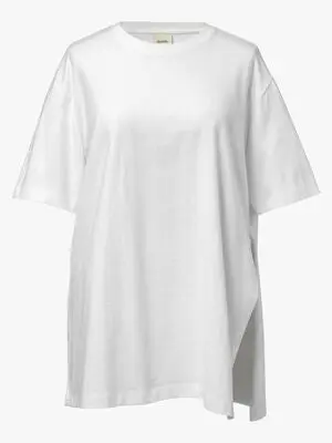 Boob Oversized T-skjorte med Splitt, White