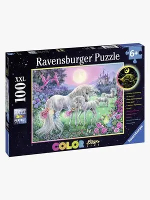 Ravensburger Puslespill Enhjørninger I Måneskinnet 100 Brikker