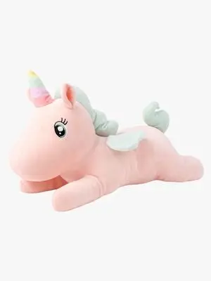 Teddykompaniet Kosedyr Liggende Enhjørning 52 cm, Rosa
