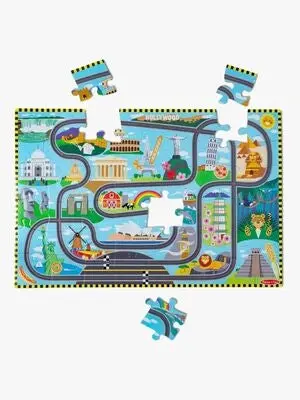 Melissa & Doug Racerbane Gulvpuslespill & Lekesett 48 Brikker