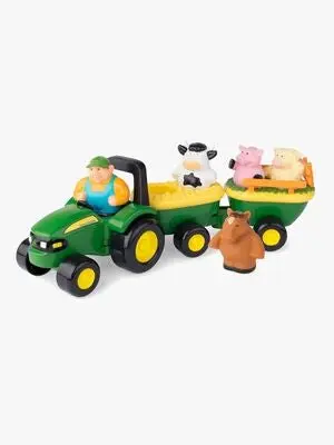 John Deere Dyr Lyder Traktor med Bondegårdsdyr