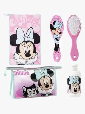 Disney Minni Mus Toalettmappe med Håndkle Hårbørste & Flaske