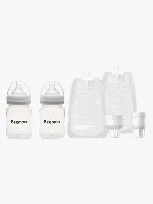 Beemoo CARE Flasker 180 ml 2-Pack inkl. Brystmelkposer 30-Pack