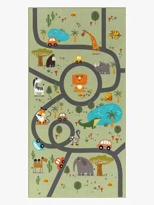 KMCarpets Play Animals Gulvteppe 80x150, Grønn