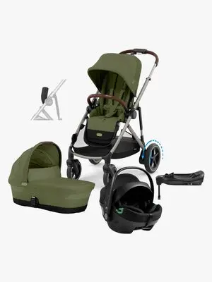 Cybex e-Gazelle S Duovogn inkl. Axkid GOKID Babybilstol & Base, Moss Green/Taupe