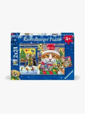 Ravensburger Christmas Kitties Puslespill 2x24 Brikker